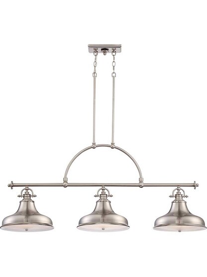 Emery 3 Light Island Chandelier in Brushed Nickel.